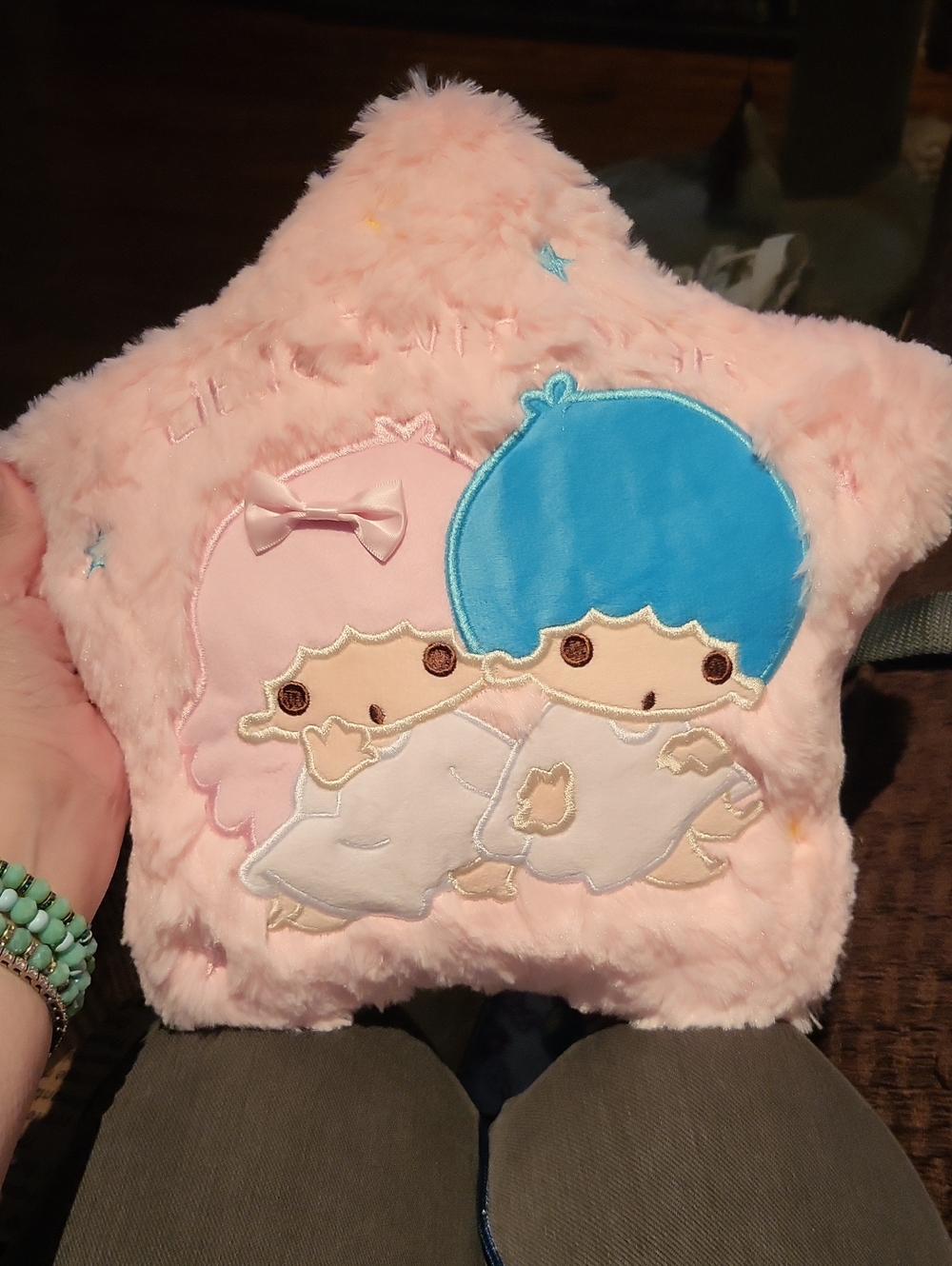 Sanrio Little Twin Stars Star-Shaped Plush Pillow - Pink & Blue